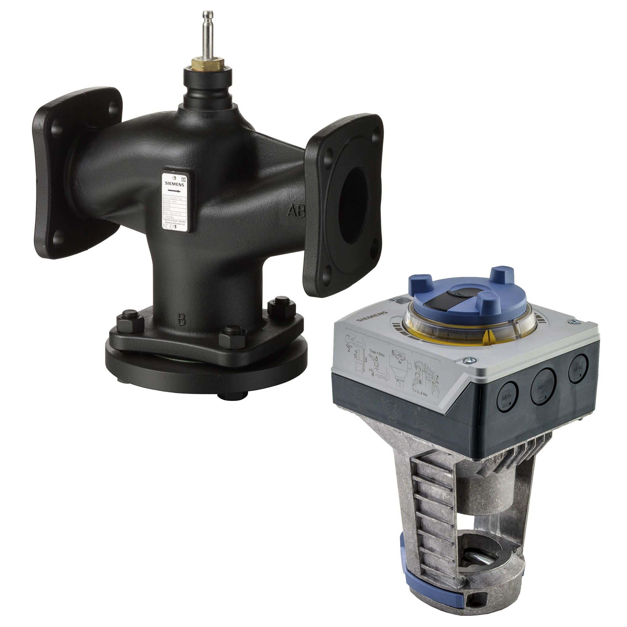 Комплект RU5:VA_319.00_20 КЛАПАН VVF42.20-6.3 + ПРИВОД SAX319.00 SIEMENS цена, купить